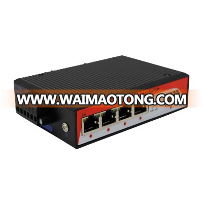 Industrial Ethernet Switch 4 UTP POE Port to SFP Converter Din Rail 10/100/1000M POE Ethernet Switch 48V~57V