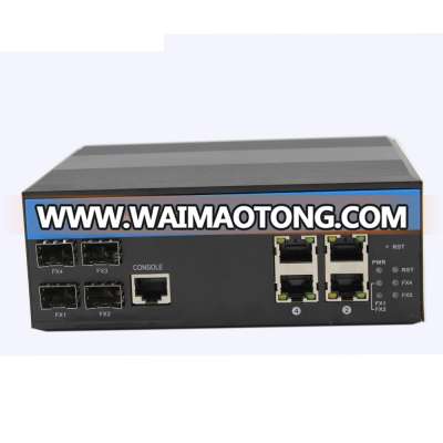 Din-Rail 8 Port 4 Port RJ45 Industrial Managed POE Switch Gigabit 10/100/1000M 48V POE Industrial Converter