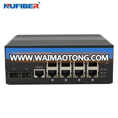 Ring network 8poe+2sfp managed industrial ethernet switch with din rail