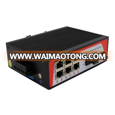 10/100M Industrial POE Ethernet Switch 6*10/100M to 2*100M Fiber Ethernet Converter Fast Din Rail Mount Converter